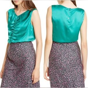 NWT Rebecca Taylor Silk Charmeuse Ruched Top